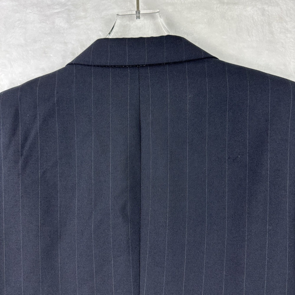 Hart Schaffner & Marx Mens 44R Black Pinstripe Wool Dress Suit Jacket 2 Btn EUC - Picture 9 of 15